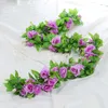 Dekorativa blommor Vit konstgjorda Vine Fake Rose Flower Rottan för Wedding Garland Home Room Garden Arch Decor Christ Chuld Dekoration