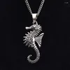 Pendant Necklaces 1 X Tibetan Silver Color Large Sea Horse Seahorse Hippocampus Necklace On Long Link Chain Lagenlook 34"