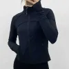 Yoga kläder långärmad beskuren sportjacka LU-38 Kvinnor Zip Fitness Winter Warm Gym Top ActiveWear Running Coats Workout Clothes Woman Hot Sale Designer