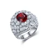 Klusterringar Tillverkare Ruby Stone Price Lab Grown Jewelry Crown Luxury Design Silver Ring for Daily Wear