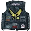 Gilets pour hommes 2023 Hommes Moto Gilet Court Sans Manches Veste Rétro Mode Broderie En Peau De Mouton Épissage Manteau Classique Biker Gilet