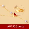 Pendanthalsband Zhixi Real 18K Gold Jewelry Natural Pearl Necklace Pendnat Pure AU750 O Chain över hela Sky Star Party -gåvan för kvinnor x611 230831