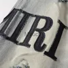 Męskie spodnie Męskie Bla Zakażona streetwearu Marka mody dżinsy elastyczne szczupły dopasowane haftowane litery uszkodzone chude odcinek Raped Denim J0901