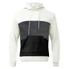 Herrtröjor Bomullslinne Skjortor för män Fleece Pullover Hoodie Sweatshirt Drawstring Hooded Color Block Mens With Pocket