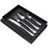 Dinnerware Sets 4PCS Stainless Steel Flatware Set Tableware Gold Cutlery Include Spoons Forks Knives For Home Kitchen