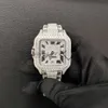 Xonw Iced Out Santtos Watch | Y Made Swiiss التلقائي | طبقة مرفوعة Def VVS Moissanite Studded Stainls Steel Luxury Watcha7yz6hdbmd07