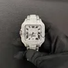 Xonw Iced Out Santtos Watch | y Automatyczne Swiiss Made | Warstwa podniesiona def vvs moissanite stadded stal stal luksusowy Watch7YZ6HDB