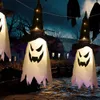 Inne imprezy imprezowe 45-80 cm LED Halloween Dekoracja Flashing Light Gypsophila Ghost Festival Dress Up świetny czarodziej lampa hat hat wiszące wystrój 230831