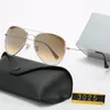 Topp lyxiga pilot solglasögon Polaroid Lens Designer Kvinnor Mens Senior Eyewear For Women Eyeglasses Frame Vintage Metal Sun Glasögon med låda