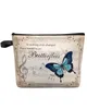 TOTES Butterfly Retro Musical Note Vintage Makeup Makeup Bag Essentials Women's Bathrate Organizer Storage Pencil Box Caitlin_fashion_ الأكياس