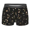 Caleçon motif musique - culotte respirante noir et or sous-vêtements masculins short imprimé boxer