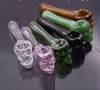 High Quality Glass Oil Burner Pipes Thick Skull Smoking Hand Pipe Thick Pyrex Tobacco Dry Herb Spoon Pipes for Dab Rig Bong 10pcs LL