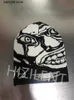 Beanie/Totenkopfkappen Goth Buchstabe Lippe Jacquard Beanie Caps Y2K Vintage Gestrickte Warme Hip Hop Unisex Elastische Strickmütze Schädelkappe Für Frauen Männer Halloween T230731