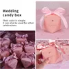 Cadeau cadeau boîte de bonbons en carton créatif petits sacs roses au chocolat avec papier d'emballage de ruban pour la fête de mariage baby shower anniversaire