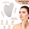 Stainless Steel Gua Sha Facial Scraping Massage Tool Guasha Board for SPA Acupuncture Therapy Massage Scraper for Face Skin Care Anti-aging Facial Massager