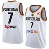 プリントドイツバスケットボールジャージ2023ワールドカップ17デニスシュローダー42アンドレアスオブ32ヨハネスティエマン4マオドロ10パワーフォワードナショナルチームレッドホワイトシャツ