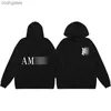 Editie Hot Fashion Designer Hoodies Hoge 2023 Amiirii Heren Herfst/Winter Brief Print Kleding Mannen Losse Loop Hoodie truien Vwmi