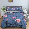 Set di biancheria da letto Set di biancheria da letto con stampa floreale Copripiumino con foglie tropicali Copripiumino per adulti per bambini Con custodia Taglie complete Tessili per la casa R230901