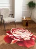 Tapis résistant à la graisse et à l'eau en forme de fleur, facile d'entretien, matériau PU, faux cuir, tapis décoratif à fleurs