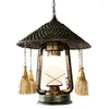 Подвесные лампы Европейская древняя натуральная бамбуковая лампа