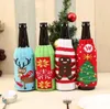 DHL Noël tricoté couverture de bouteille de vin faveur de fête sacs de vins de bière de Noël Santa bonhomme de neige orignal bières bouteilles couvertures