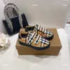 luxury designer kids shoes high quality Grid printing baby sneakers Size 26-35 Free shipping Box Packaging July10