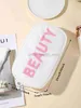 Totes Beauty Letter Patch Grote capaciteit Reizen Draagbare make-up make-uptas Damesopslagcadeau caitlin_fashion_ bags