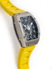Orologio Richardmill di lusso meccanico Rm05 Rm 005 automatico da uomo in platino 18 carati con quadrante scheletrato
