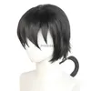 Cosplay Wigs Anime Costume Ranma 12 Saotome Ranma Cosplay Wigs 25cm Black Short Wig Braid Synthetic Hair Unisex Anime Cosplay For Man Women x0901