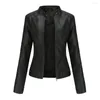 Leren damesjas Dames 2023 Herfst Lente Moto Biker Rits Rood Zwart Jas Bovenkleding Bruin XS Paars Marine