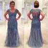 Elegant Mermaid Lace Mother Of The Bride Dresses Appliqued Beads Floor Length Wedding Guest Dress Cheap Scoop Neck Mother's G350t