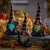 S 3 8 66-c-c-c-c-c-c-c-batowa bateria z wielokolorowym oświetlonym żywicą Halloween Gnome W timer