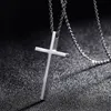 Colares de pingente de aço cruz pingente colar para homens mulheres minimalista jóias masculino feminino oração colares gargantilhas prata cor presente 230831