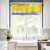 Curtain Yellow Gray Abstract Art Oil Painting Texture Short Curtains Kitchen Wine Cabinet Door Window Small Home Decor Drapes