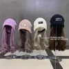 Beanie Skull Caps Trend Long Curly Wig Hats Sticked Women Casual Hat Invisible Löstagbara kalla mössor Vinter Varma Bonhets 230831