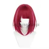 Cosplay peruks lemail peruk syntetiskt hår anime oshi no ko arima kana cosplay peruk 30 cm kort burgundy höjdpunkter rosrosa värmebeständig peruk x0901