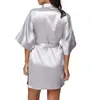 Casual Dresses Women's Solid 1/2 Sleeved V-Neck Bandage Pockets Sleepwear Mini Dress Luxury Evening For Party 2023 Vestido