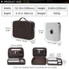 Duffel Påsar äkta läderförvaringsfodral för Mac iPad Mouse Earphone Electronic Accessories Travel Handväska stor kapacitetsarrangör Box
