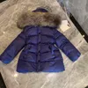 Designer Kids Down Jackets Fashion Mid Length Version Baby Winter Clothing Size 0-12 cm 2st Solid Color Pur Hooded Down Overcoat Aug30