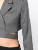 Vestes pour femmes élégantes à carreaux Wrap veste courte plissée Mini jupe ensemble