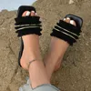 Hausschuhe Schöne Offene spitze Flache Schuhe 2023 Sommer Sexy Rutschen Strand Tragen Moderne Damen Zapatos De Mujer Sandalen PU1
