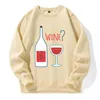 Men's Hoodies Bottles And Glasses Is This Wine ? Men Fleece Warm Comfortable Hoody Classic Retro Tracksuit Novelty Fashion Hooded