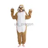 Startseite Kleidung Reißverschluss Erwachsene Tier Braun Faultier Kigurumi Onesies Pyjamas Cartoon Weiches Fleece Geschenk Halloween Cosplay Kostüme Overalls x0902