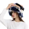 Bérets Adulte Peluche Couleur Correspondant Seau Chapeau Large Bord Pêcheur Coupe-Vent