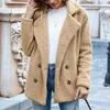 Bouton de fourrure pour femmes vêtements d'extérieur en peluche Style tendance de rue automne et hiver pull ample à manches longues revers Cardigan vêtements