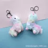 سلاسل مفاتيح الألباكا الملونة Mud Horse Key Schail Doll Soft Plush Plush Animal Toy Bage Toys Keyring for Kids1283a