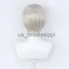 Cosplay Wigs High Quality Anime Tokyo Revengers Izana Kurokawa Cosplay Wig Short White and Silver Heat Resistant Synthetic Hair Wigs WigCap x0901