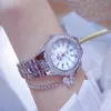 Wristwatches Sdotter Women Watch Bracelet Set Gift Stainless Steel Golden & Silver Fashion Elegant Ladies Diamond Free