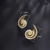 Boucles d'oreilles géométriques en forme d'éventail pour femmes, Micro incrusté, couleur or véritable 14K, bijoux à la mode, cadeau