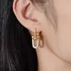 Boucles d'oreilles en forme de U pour femmes, bijoux en forme de U, plaqué or et argent, cadeau